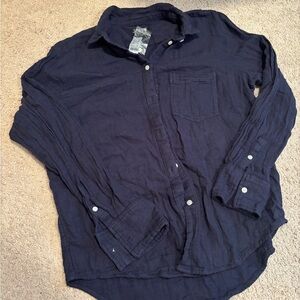 Women’s J Crew Navy Blue Button Down Shirt